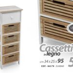 CASSETTIERA 5 CASSETTI MOBILETTO SALVASPAZIO SLIM BIANCA CUCINA BAGNO 95*34*25cm