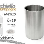 Secchiello Ghiaccio Portaghiaccio Acciaio Cestello Bottiglie Champagne VINO 19cm