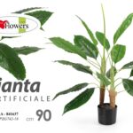 PIANTA 90 cm ARTIFICIALE CON VASO PIANTINA FINTA FIORI FOGLIA VERDE DECORAZIONE