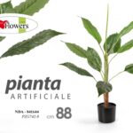 PIANTA 88 cm ARTIFICIALE CON VASO PIANTINA FINTA FIORI FOGLIA VERDE DECORAZIONE