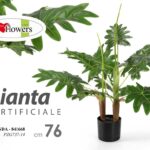 PIANTA 76 cm ARTIFICIALE CON VASO PIANTINA FINTA FIORI FOGLIA VERDE DECORAZIONE