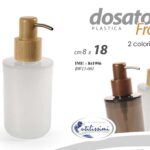 DOSATORE PORTA SAPONE LIQUIDO Dispenser BOTTIGLIA FLACONE FROST ACRILICO 18 CM