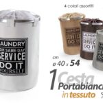 SACCO Cesta PORTA BIANCHERIA IN TESSUTO MULTIUSO BAGNO SACCA LAVANDERIA 54*40 cm