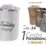 SACCO Cesta PORTA BIANCHERIA IN TESSUTO MULTIUSO BAGNO SACCA LAVANDERIA 54*40 cm