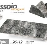Vassoio piatto buffet antipasti finger food moderno grigio ceramica ass 26x12 cm