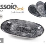 Vassoio piatto ovale buffet antipasti finger food moderno ceramica blu ass 19*11