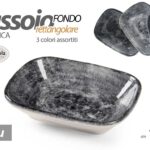 Vassoio piatto fondo buffet antipasti finger food moderno ceramica blu ass 14*10