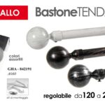 ASTA BASTONE TENDA Estensibile REGOLABILE METALLO ANELLI MODERNO SFERA 120-220CM