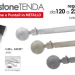 ASTA BASTONE TENDA Estensibile REGOLABILE METALLO ANELLI MODERNO M SFERA 120-220