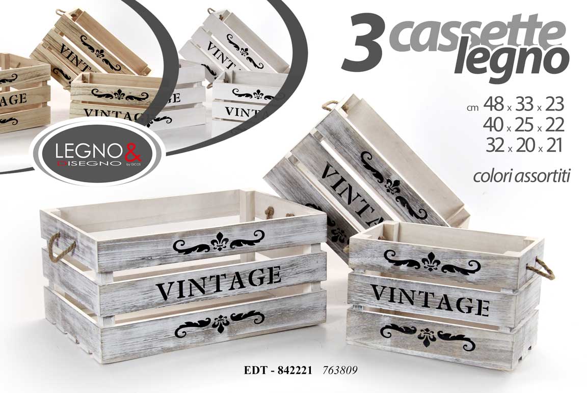 8025569842221 3 CASSETTE CONTENITORI PORTA OGGETTI ARREDO CASA VETRINA CUCINA BAGNO 48/40/32cm - immagine 1
