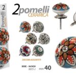 2 POMELLI CERAMICA POMELLO MOBILE CASSETTIERA TONDO UNIVERSALE COLOR BIANCO ASS