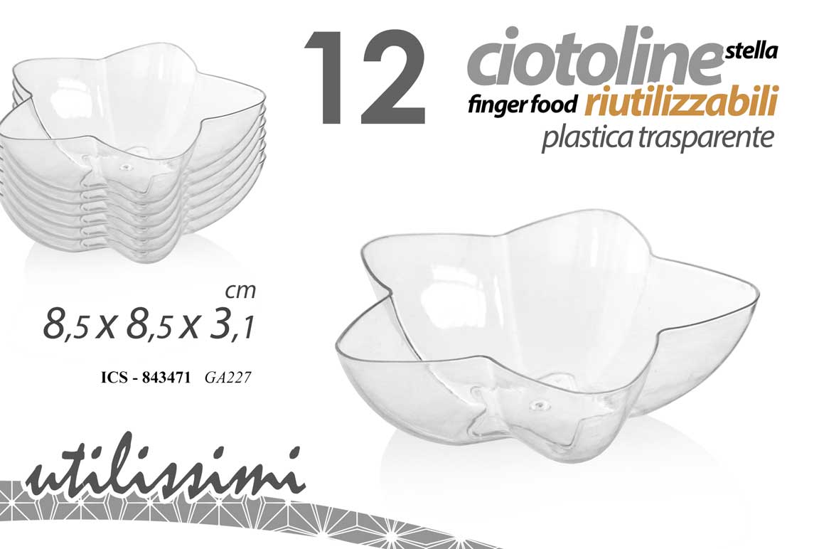 8025569843471 6 CIOTOLINE STELLA Coppette Finger Food DOLCI dessert APERITIVO PLAST 8,5 cm - immagine 1