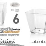 6 Ciotoline coppette finger food aperitivo buffet plastica trasparente 6,4 cm