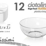 12 CIOTOLE TONDE Finger Food PASTICCERIA DOLCI APERITIVO PLAST Gold 6,7*3,3 cm