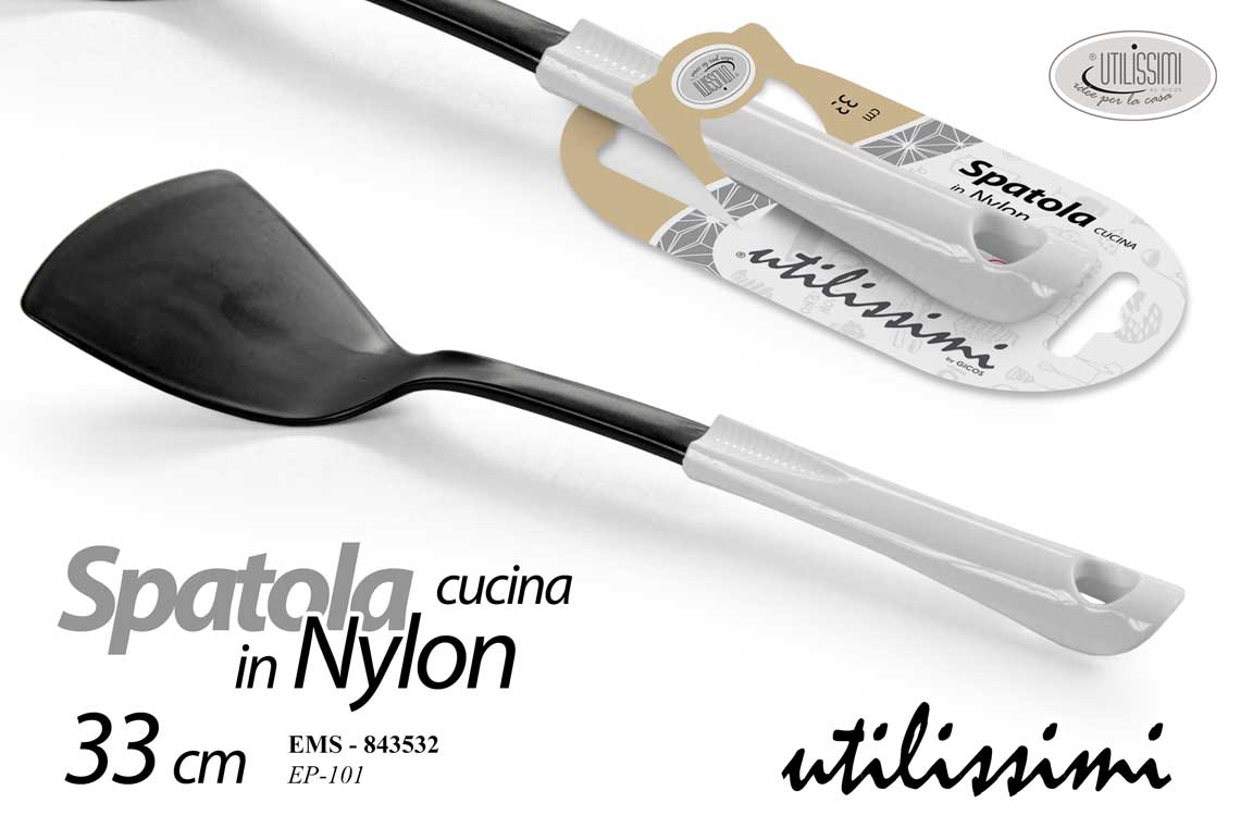 8025569843532 SPATOLA PALETTA MESTOLO CHEF CUCINA UTENSILE NYLON ANTIGRAFFIO LUX 33 cm - immagine 1