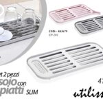 Scolapiatti vassoio colapiatti salvaspazio lavello lavandino plast ass 41x18 cm