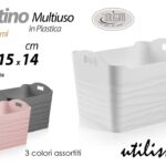 Cesto portaoggetti bagno cucina Contenitore organizer moderno plastic 19*15*14
