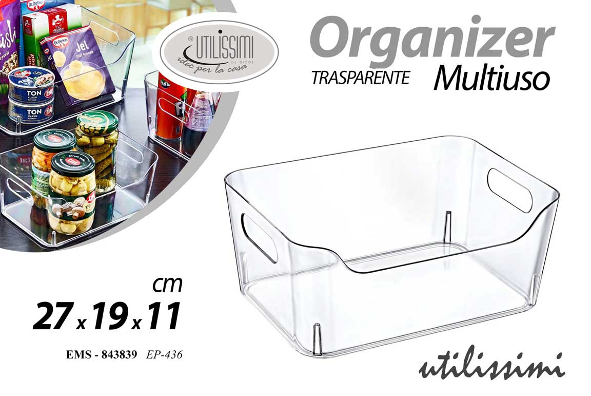 8025569843839 ORGANIZER CUCINA Portaoggetti CONTENITORE CASSETTI FRIGO Frigorifero 27*19*11 CM - immagine 1