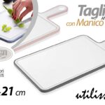 Tagliere antiscivolo cucina moderno rettangolare manico acrilic res ass 40*21 cm