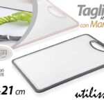 Tagliere antiscivolo cucina moderno rettangolare manico acrilic res ass 30*21 cm