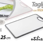 Tagliere antiscivolo cucina moderno rettangolare manico acrilic res ass 35x25 cm