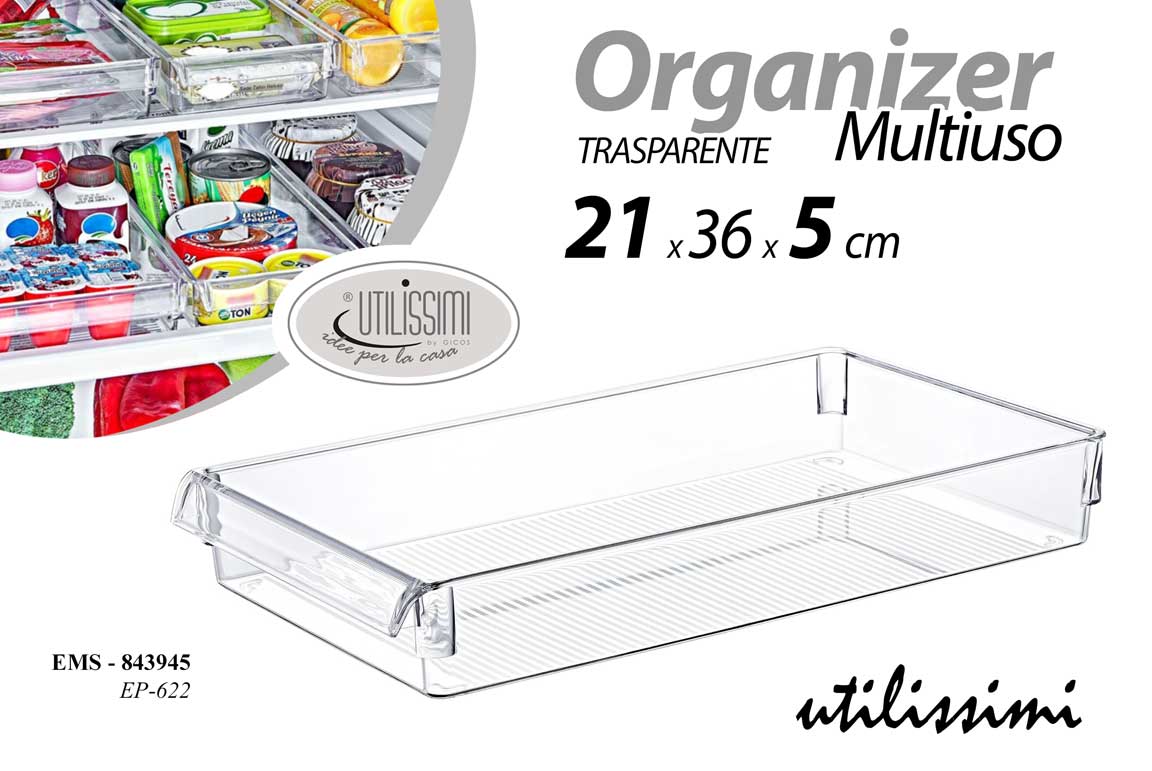 8025569843945 ORGANIZER CUCINA CASSETTI FRIGO CONTENITORE ORGANIZZATORE Frigorifero 36*21*5CM - immagine 1