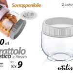 Barattolo ermetico cucina plastica sovrapponibile dispensa moderno ass 9x10 cm