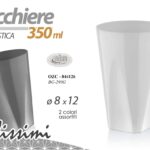 BICCHIERE RIGIDO PLASTICA Party FESTE PIC NIC CAMPEGGIO MARE MONTAGNA 350ML 12cm