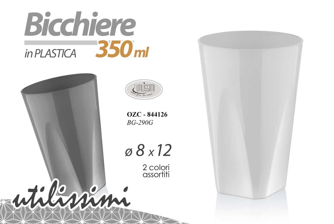 8025569844126 BICCHIERE RIGIDO PLASTICA Party FESTE PIC NIC CAMPEGGIO MARE MONTAGNA 350ML 12cm - immagine 1