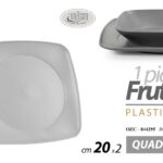 PIATTO FRUTTA QUADRATO PLASTICA RIGIDA LAVABILE CASA SCUOLA PIC NIC COLOR 18*4cm