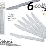 6 COLTELLI SCUOLA PIC NIC RIUTILIZZABILI FESTE PARTY POSATE Rigide COLTELLO 18cm