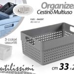 Organizer armadio bagno cucina cesto biancheria impilabile plastic ass 33x24x14