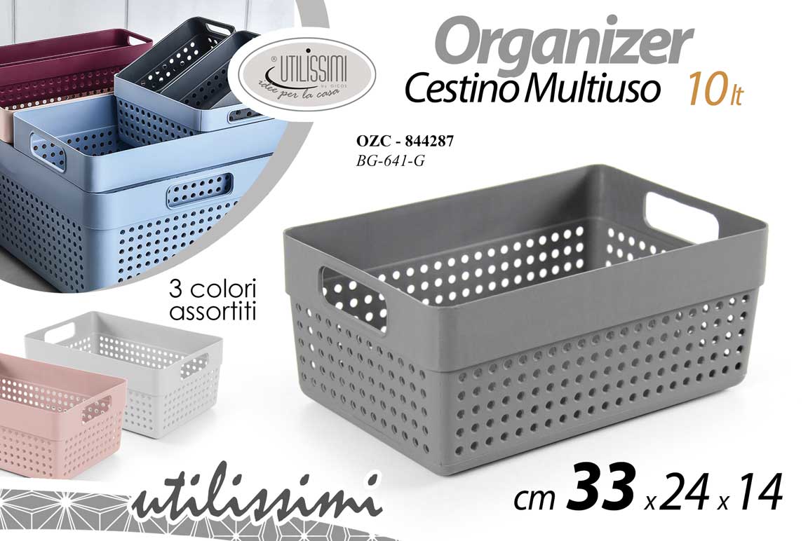 8025569844287 Organizer armadio bagno cucina cesto biancheria impilabile plastic ass 33x24x14 - immagine 1