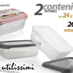 2 CONTENITORI ERMETICI BARATTOLO ACRILICO FRIGO ALIMENTI MULTIUSO 2 LIT  24*17*8