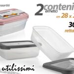 2 CONTENITORI ERMETICI BARATTOLO FRIGO ALIMENTI MULTIUSO 3 LIT  28*20*9 cm