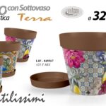 VASO PIANTE GRASSE FIORI SEMI VIVAI FIORIERA TERRA DEC PLASTICA SOTTOVASO 32*h29