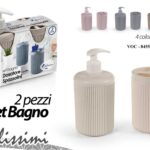 SET Porta sapone DOSATORE dispenser BICCHIERE PORTA SPAZZOLINO DENTI ACCESSORI