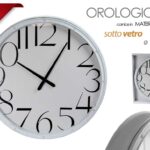 MAXI OROLOGIO DA PARETE CORNICE PLASTIC NUMERI GRANDI CLASSICO MODERNO 76*8cm