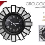 MAXI OROLOGIO DA PARETE CORNICE SPECCHI SOT VETRO PLASTIC CLASSICO MODERNO 76*6