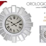 MAXI OROLOGIO DA PARETE CORNICE SPECCHI SOT VETRO PLASTIC CLASSICO MODERNO 76 cm