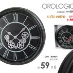 OROLOGIO DA PARETE INGRANAGGI IN MOVIMENTO SOTTO VETRO CLASSICO MODERNO 59*6 cm