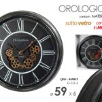 OROLOGIO DA PARETE INGRANAGGI IN MOVIMENTO SOTTO VETRO CLASSICO MODERNO 59*6cm