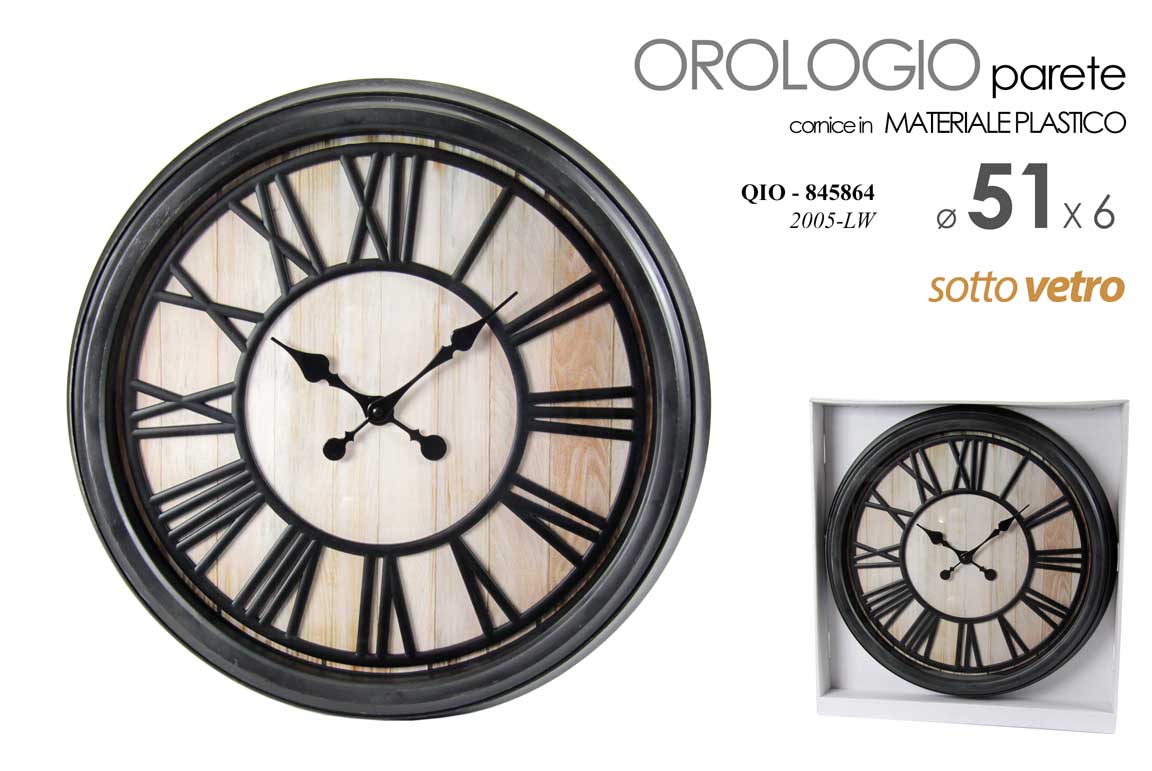 8025569845864 OROLOGIO DA PARETE STILE ANTICO VINTAGE NUMERI ROMANI CLASSICO MODERNO 51*6 cm - immagine 1