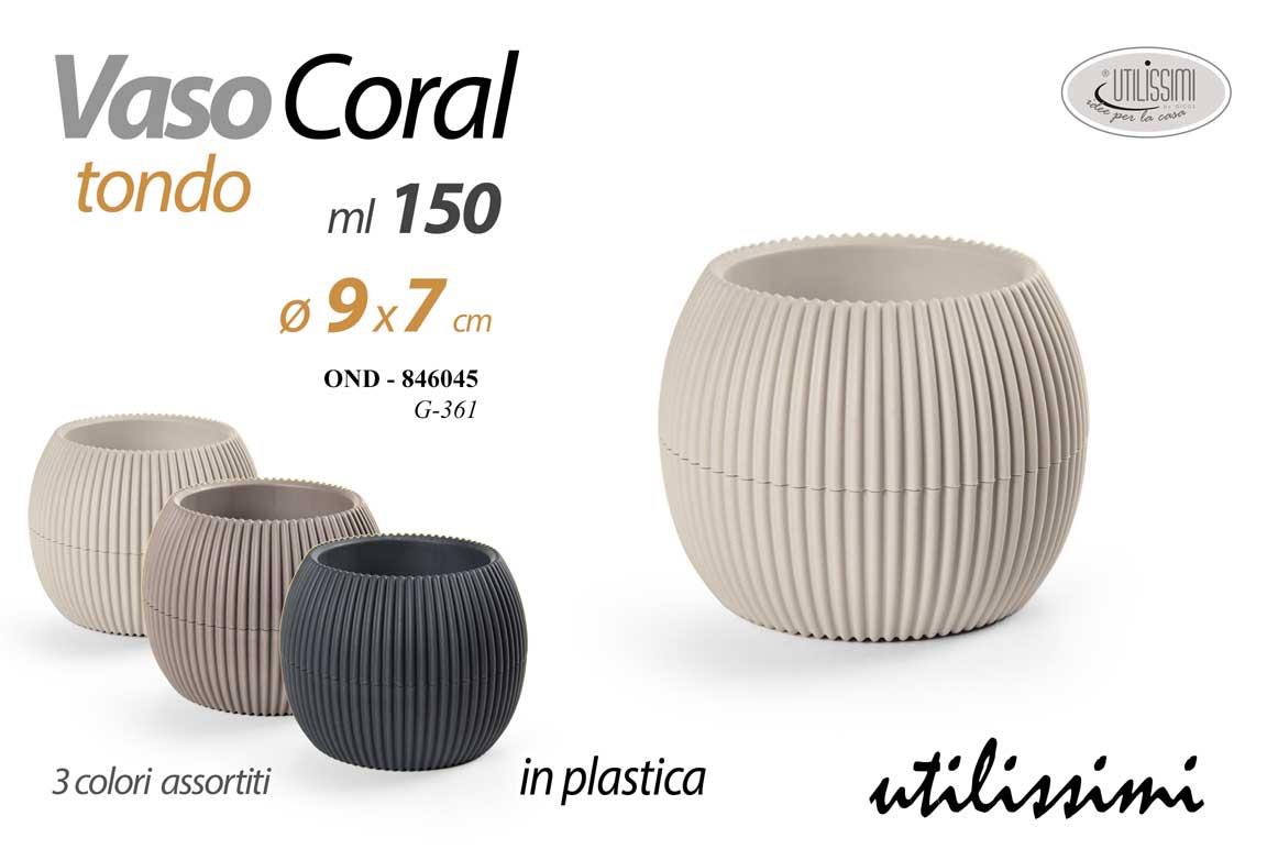 8025569846045 VASO MODERNO PIANTE GRASSE FIORI SEMI VIVAI PLASTICA TONDO ASS 150ML 9*7CM - immagine 1