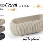 VASO OVALE RIGHE PIANTE GRASSE FIORI SEMI VIVAI PLASTICA MODERNO 28*11*9cm
