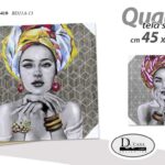 QUADRO STAMPA SU TELA Canvas LEGNO Donna SEXY GRIGIO COLOR ASSORT 45*45cm
