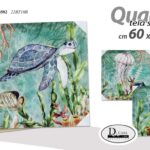 QUADRO PARETE TELA STAMPA SU LEGNO CASA UFFICIO NEGOZIO MARE PESCI OCEANO 60*60