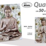 QUADRO STAMPA SU TELA Canvas LEGNO BUDDHA SEDUTO PROTEZIONE ASSORTITI 50*70 cm