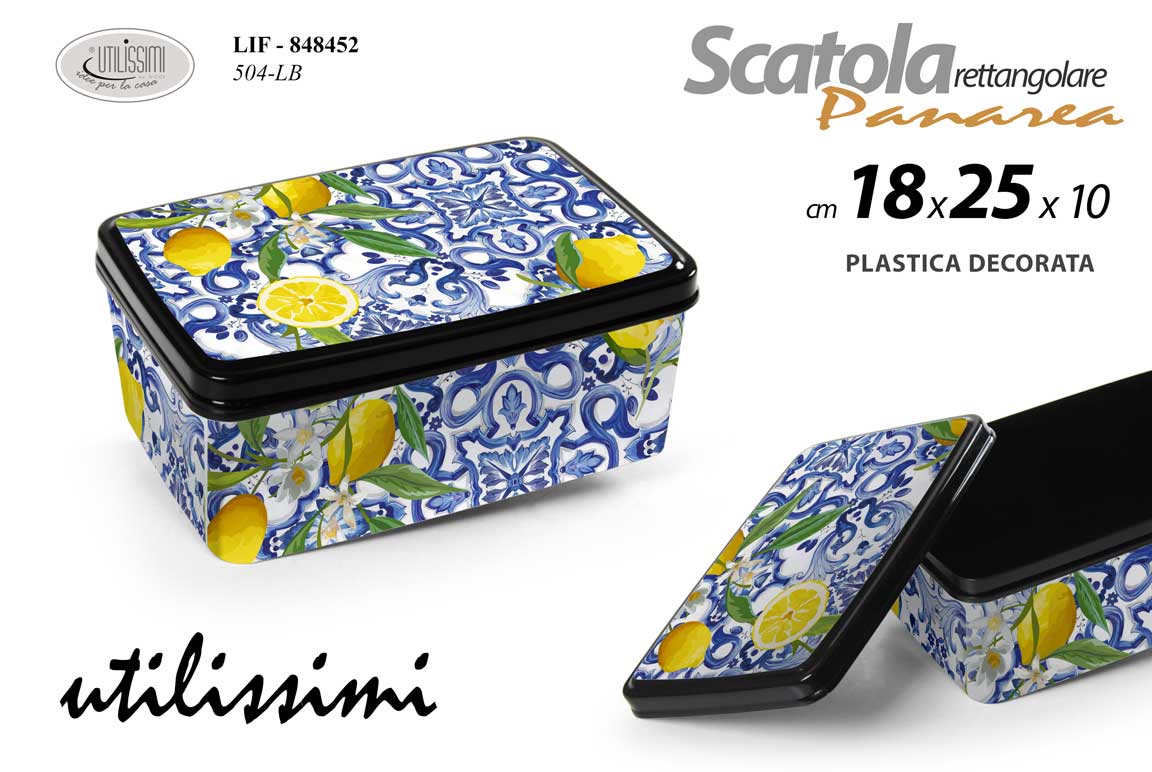 8025569848452 SCATOLA CONTENITORE PORTAOGGETTI ORGANIZER SALVASPAZIO MEDITERRANEO 18*25*10CM - immagine 1