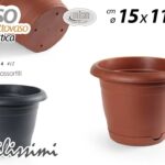 VASO FIORIERA + SOTTOVASO FIORI PIANTE VASETTO COLOR CLASSIC 1,5L 15*h11CM
